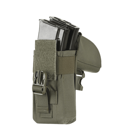 M-Tac dobbelt magasinlomme med Fastex-lukking for AR- og AK-magasin i holdbart Cordura 500D, designet for militær og friluftsbruk