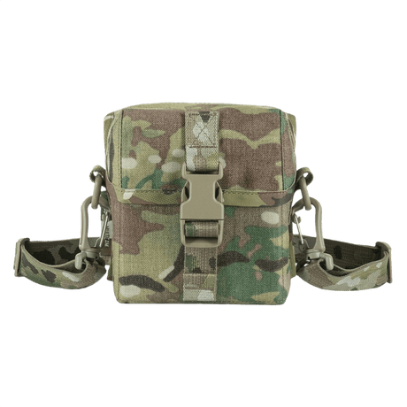 M-Tac veske for nattkikkert PVS-14 med festelukning, camouflagemønster og elastiske stropper for sikker oppbevaring og transport.