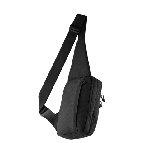 M-Tac Carry Sling Taske Elite Gen.IV med Velcro i svart nylon med justerbar rem og internt universelt velcro-hylster, galleri posisjon 1.