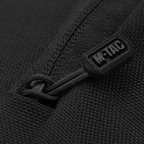 M-Tac Carry Sling Taske Elite Gen.IV med Velcro i svart tettvevd nylon med gummilogo på glidelås, galleri posisjon 1.
