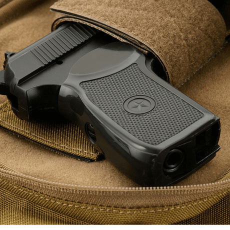 M-Tac Carry Sling veske Elite Gen.IV med Velcro i khakifarget nylon med universelt hylster for pistol, galleri posisjon 1.