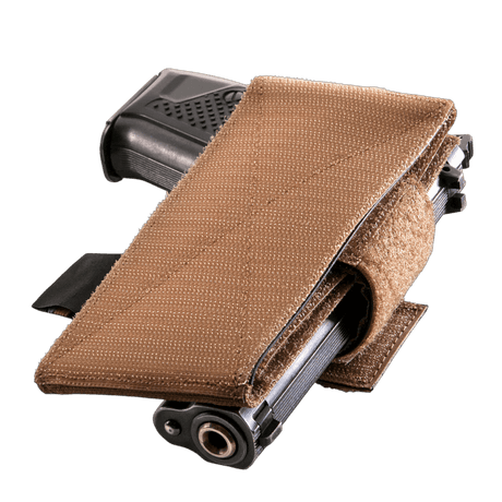 M-Tac CCW-hylster – modulært universelt hylster i khakifarget Cordura med velcro-hook, designet for diskret bæring, galleri posisjon 1.