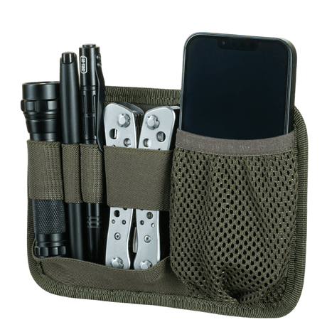 M-Tac Hook & Loop Low Profile Admin Panel i slitesterkt nylon med modulbasert oppbevaring og elastiske bånd, galleri posisjon 1