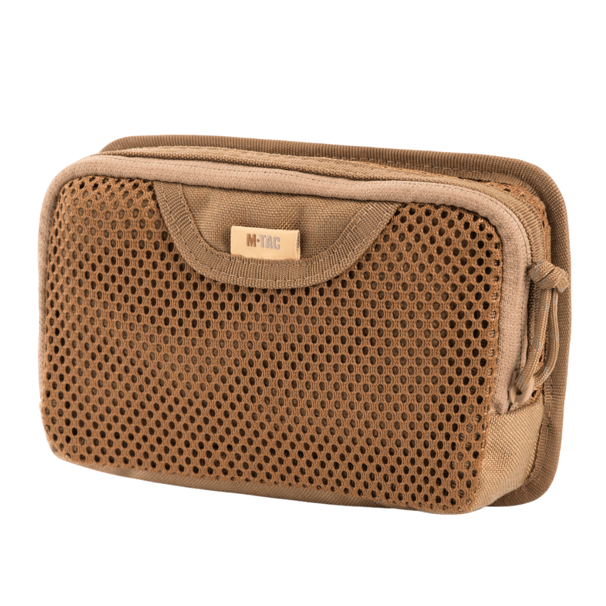 M-Tac Hook & Loop Utility Panel i modulært design med lynlåslomme til taskeorganisering, måler 19 x 13 cm, perfekt til småting.