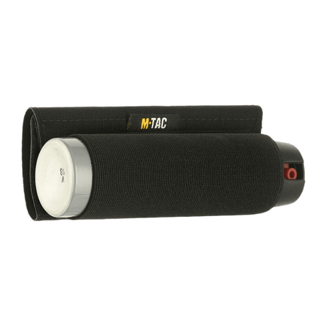M-Tac Pepperspray-holder Gen.II i sort med elastisk løkke, designet til hurtig adgang og sikker bæring af standard pepperspray.