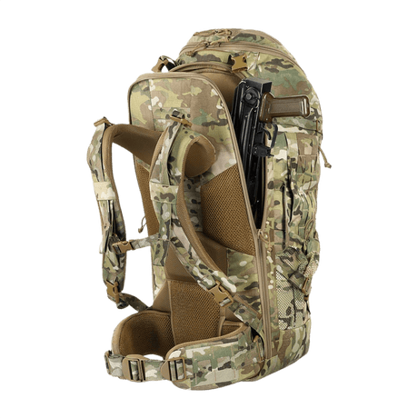 M-Tac Ryggsekk Large Gen.III Elite i camouflage med ergonomisk design og plass til taktisk utstyr, laget av slitesterkt Cordura 500D.