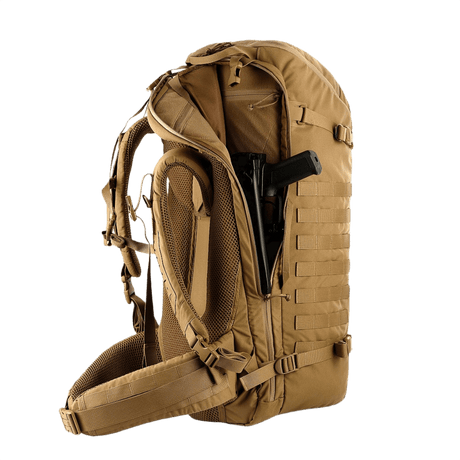 M-Tac Ryggsekk Gen.II Elite Large med våpenrom samt ergonomisk design og Cordura 330D-materiale, vist åpen og klar til bruk.