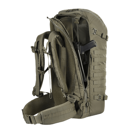 M-Tac Ryggsekk Gen.II Elite Large i grønn med våpenrom og ergonomisk design, laget av slitesterkt Cordura-materiale.