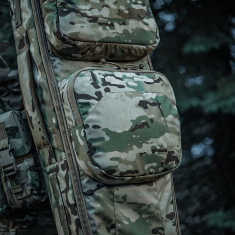 M-Tac Gun Backpack Case 125 cm Gen.II Elite i camouflage mønster med taktiske lommer til opbevaring og sikker våbentransport.