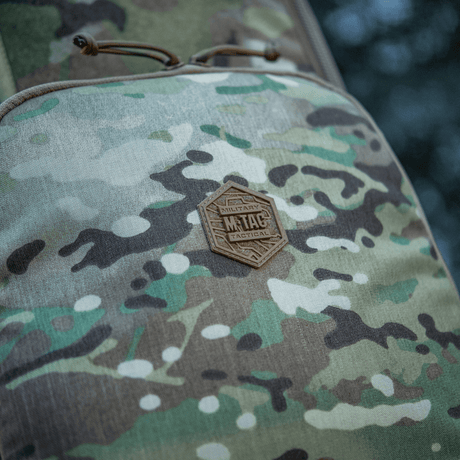 M-Tac Gun Backpack Case 125 cm Gen.II Elite med camouflage-design og M-Tac logo, robust til sikker transport og beskyttelse af våben.