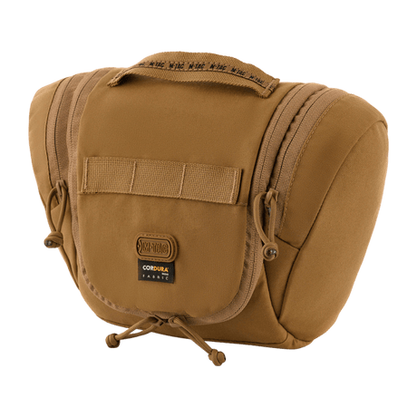 M-Tac toalettmappe Elite Gen.II i beige med flere rom for hygieneartikler og småting, praktisk og kompakt for reise og oppbevaring.