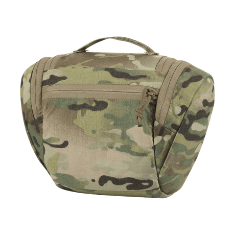 M-Tac toalettmappe Elite Gen.II i camouflagedesign, kompakt og ideell for oppbevaring av hygieneartikler og småting på reise.
