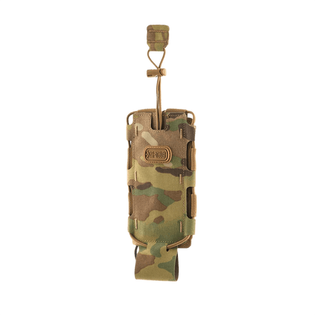 M-Tac Flaske Holder Elite i kamuflasje, allsidig flaskeholder med elastiske sidebånd og MOLLE-feste, laget av Cordura 500D