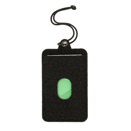 M-Tac Badge Holder – ID-kort og patch med Velcro og plastbase, inkludert paracord for oppheng, sett forfra med ID-kortlomme.