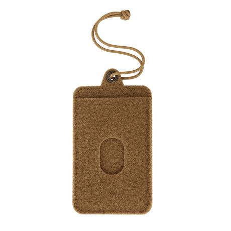 M-Tac Badge Holder – ID-kort og patch, taktisk ID-kortholder i beige med myk Velcro for patcher og metallringer for oppheng.