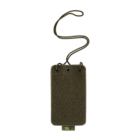 M-Tac taktisk ID-kortholder med snor i slitesterkt Cordura, egnet for militær og politi, med transparent vindu og dobbel struktur.