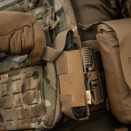M-Tac Tourniquet Pouch Elastisk VELCRO Gen.II på taktisk vest med rask tilgang til tourniquet, laget av Cordura 500D.