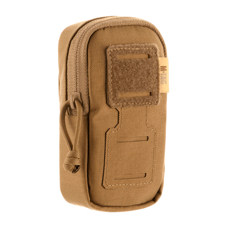 M-Tac PC Utility Pouch Elite i 500D Cordura, 13x6x3 cm, brun med Velcro-panel for patches, drenering i bunnen.