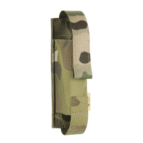 M-Tac elastisk tourniquet-lomme med MOLLE Gen.II i camo-design, størrelse 15x5 cm, for rask tilgang og sikker oppbevaring av tourniquet.