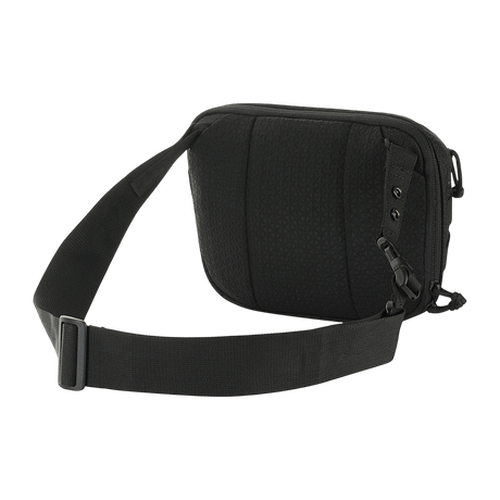 M-Tac Sphaera Hex Hardsling Taske Gen.II Elite i svart med justerbar skulderrem for rask frigjøring, laget av holdbart Cordura-materiale.