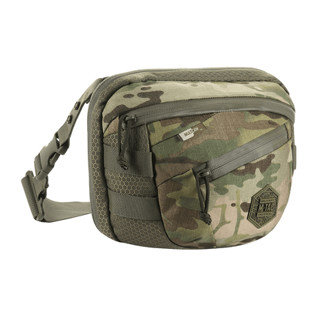 M-Tac Sphaera Hex Hardsling Taske Gen.II Elite i kamuflasje med justerbar rem og to glidelåslommer. Kompakt design og funksjonell.