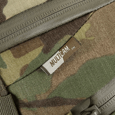 Detaljer av M-Tac Sphaera Hex Hardsling Taske Gen.II Elite med MultiCam-mønster og YKK-glidelås for funksjonell bruk.
