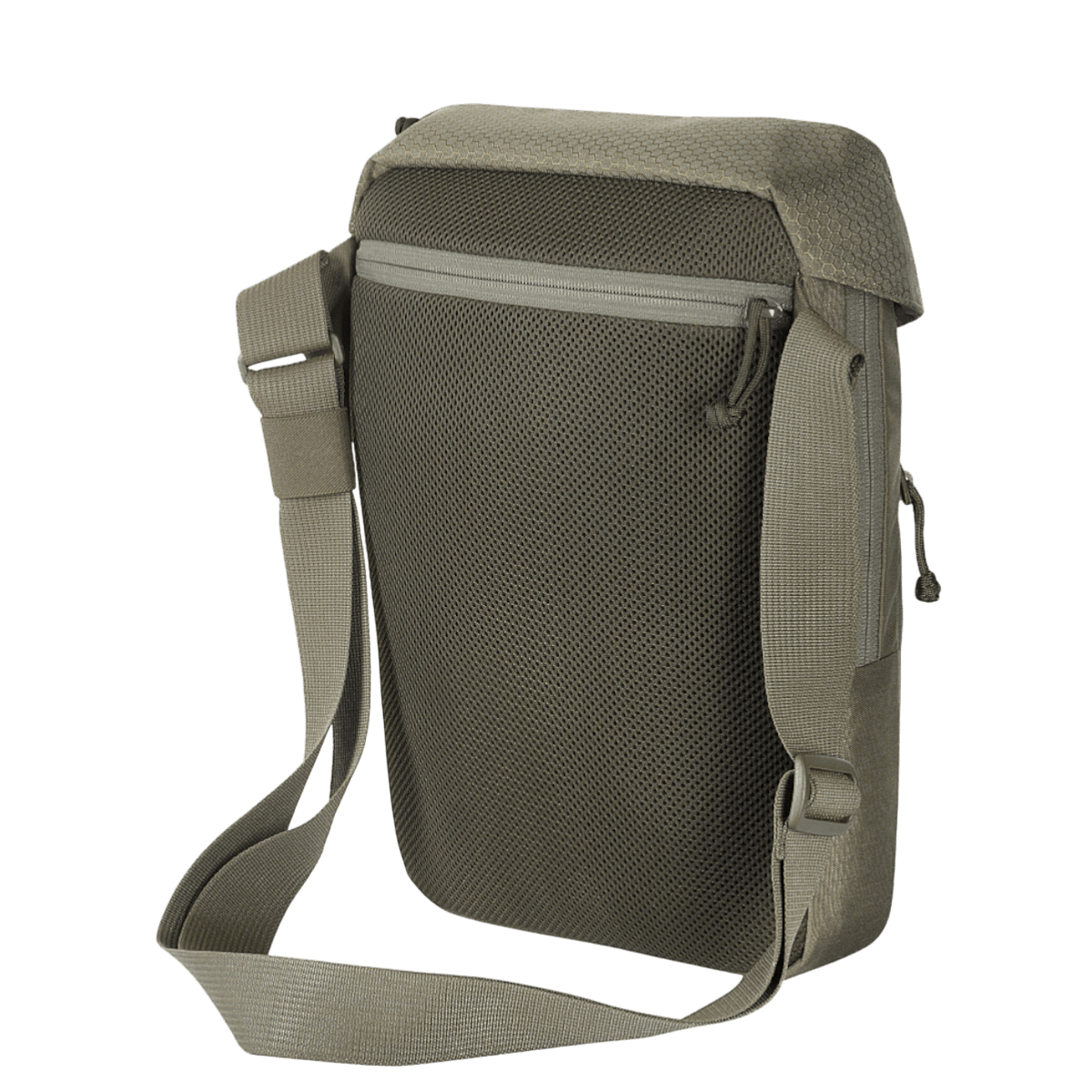 M-Tac Magnet XL Taske Elite Hex med skulderrem, beige design med magnetisk FidLock-låsesystem for sikker lukning og aftageligt Velcro-panel.