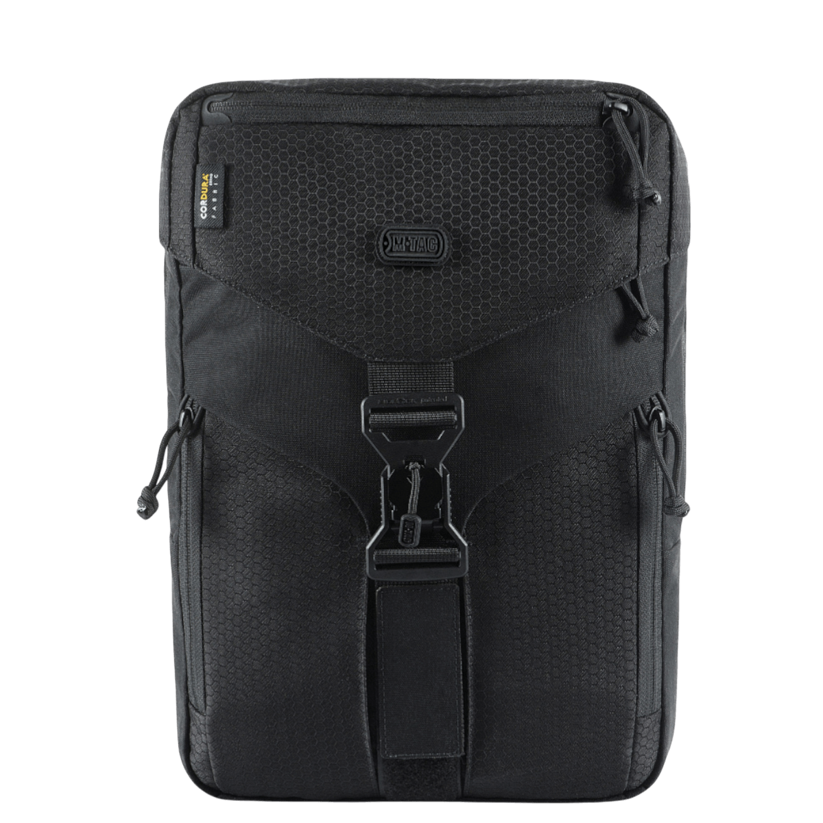 M-Tac Magnet XL Taske Elite Hex med FidLock låsesystem, sort sachet-taske med skulderrem og aftageligt Velcro-panel.