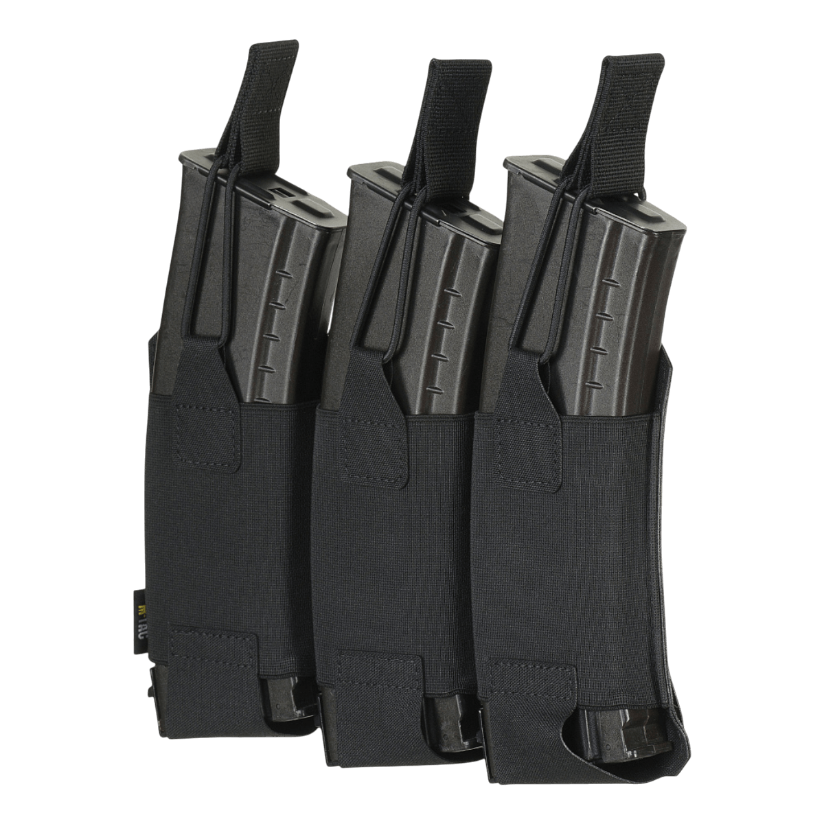 M‑Tac Elastisk Triple Magazine Pouch Elite til tre AK/AR-magasiner, Cordura 500D, MOLLE Laser Cut montering, kompakt design