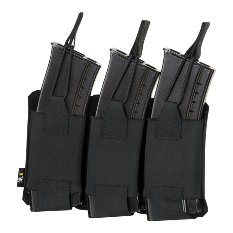 M‑Tac Elastisk Triple Magazine Pouch Elite for sikker oppbevaring av tre magasiner i robust Cordura 500D-design med MOLLE-system.