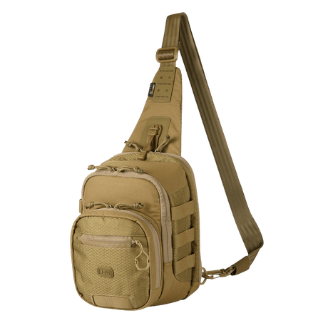 M‑Tac Cross Bag Elite Hex i Cordura 500, praktisk slingveske for daglig bruk og taktisk utstyr, volum 5 liter, beige farge.