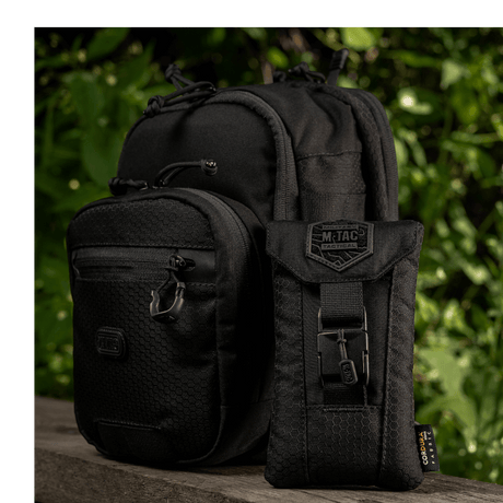 M-Tac Smartphone Lomme Elite Large Hex - svart veske i slitesterkt CORDURA HEX-materiale med WJ magnetisk spenne for 6,5 tommer smarttelefon.