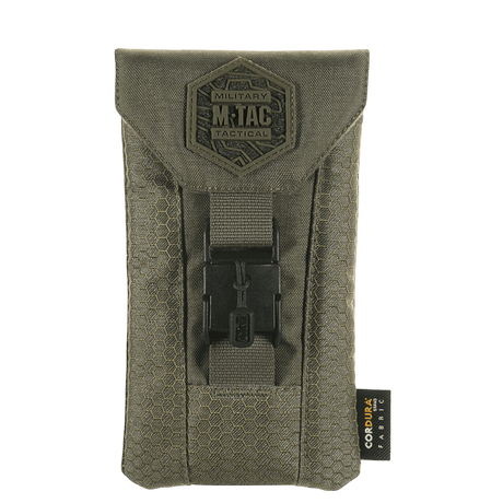 M-Tac Smartphone Lomme Elite Large Hex i CORDURA HEX-materiale, svart med magnetisk spenne, 1000D tetthet. Opptil 6,5 tommer smarttelefon.