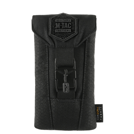 M-Tac Smartphone Lomme Elite Large Hex i svart med CORDURA HEX-materiale og WJ magnetisk spenne for sikker oppbevaring, stilig design.
