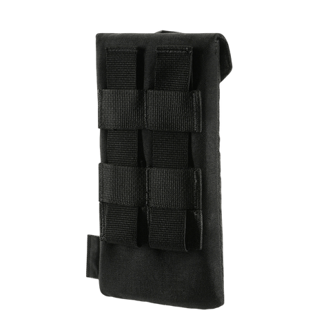 M-Tac Smartphone Lomme Elite Large Hex i svart Cordura-materiale sett bakfra, kapasitet for smarttelefoner opptil 6,5 tommer.