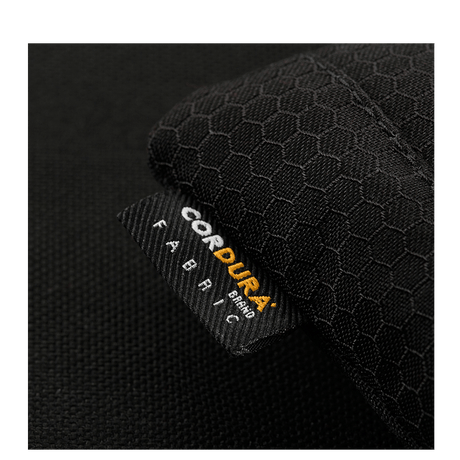 M-Tac Smartphone Lomme Elite Large Hex i CORDURA HEX-stoff, svart taskemerke, slitesterk for hverdagsbruk.
