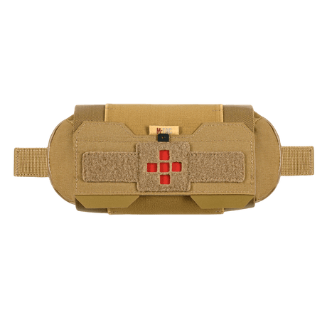 M-Tac Horizontal Medical Pouch Elite i Cordura 500D, ideelt feltkit for førstehjelp, vanntett YKK AquaGuard-glidelås, IFAK-organizer.