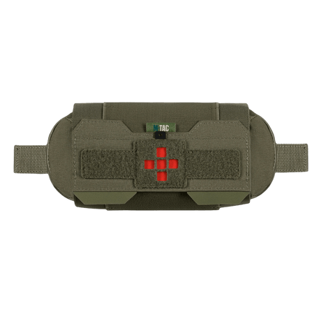 M‑Tac Horizontal Medical Pouch Elite i Cordura 500D med YKK AquaGuard-glidelås, ideell for feltførstehjelp, lukket og klar til bruk.