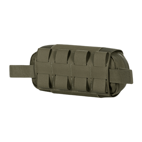 M-Tac Horizontal Medical Pouch Elite i grønt Cordura 500D med YKK AquaGuard vanntett glidelås, ideell for militær førstehjelp.