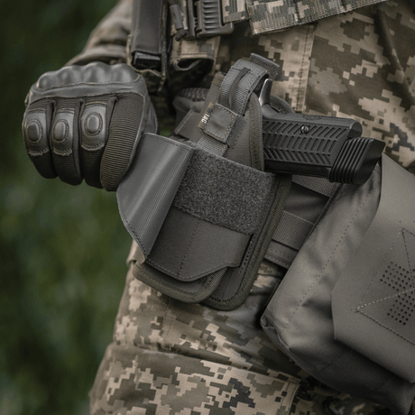 M-Tac universal taktisk hylster Elite venstre i laminert Cordura 500D med justerbar passform og NIJ-sertifisering, galleri posisjon 1.