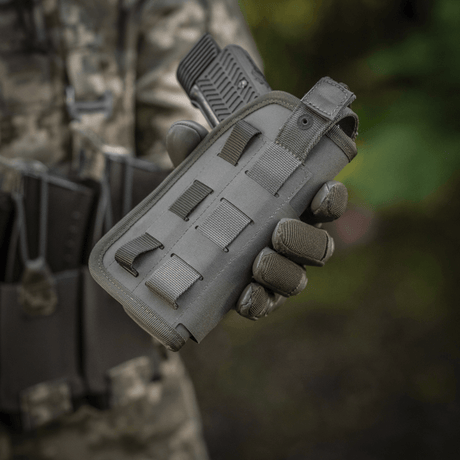 M-Tac universal taktisk hylster Elite venstre i laminert Cordura 500D med justerbar størrelse og NIJ-sertifisering, galleri posisjon 1.