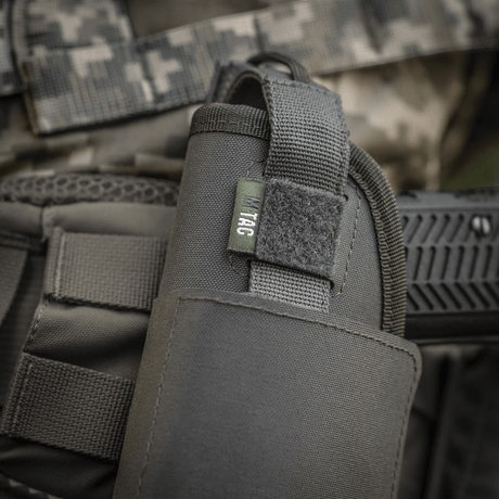 M-Tac universal taktisk hylster Elite venstre i laminert Cordura 500D med NIJ-sertifisering, justerbar størrelse, galleri posisjon 1.