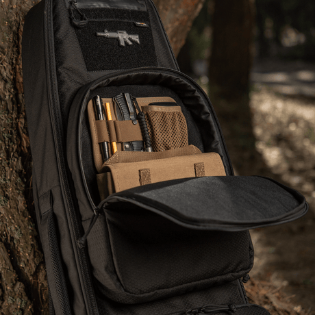M‑Tac Gun Backpack Case 105 cm Elite Hex i skov, åben med rum tilbehør