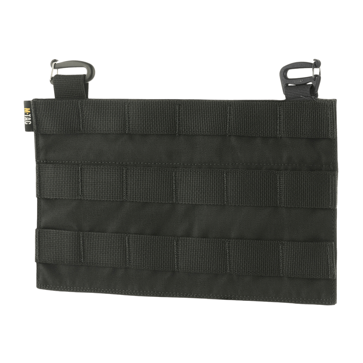 M‑Tac Front Panel til Cuirass QRS med MOLLE-system, Cordura 500D materiale og Woojin hardware, designet til militært brug.