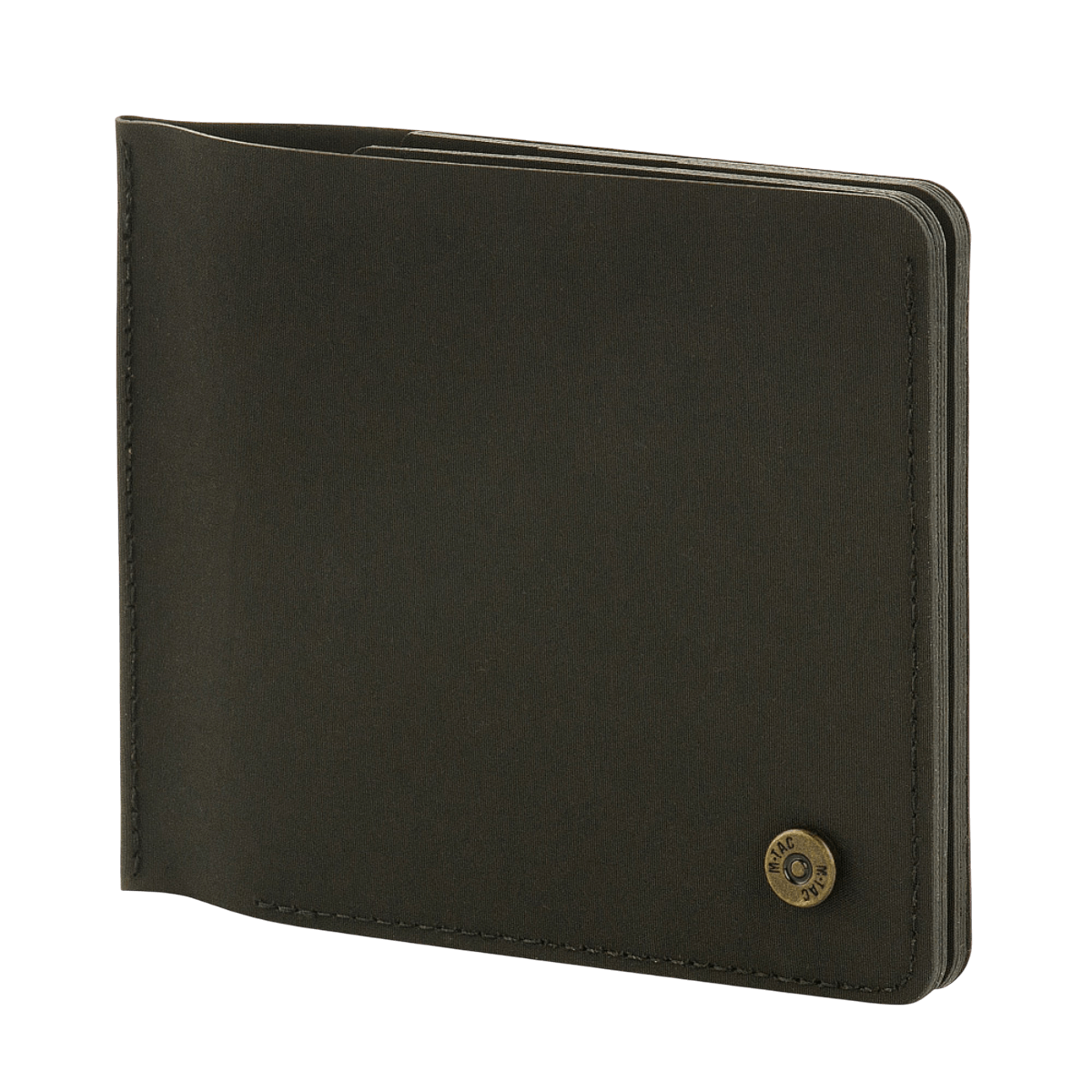 M‑Tac Pung Slim Elite, kompakt og stilfuld pung med messingnitte, designet til opbevaring af kontanter og kort. Slidstærk polymerkomposit.