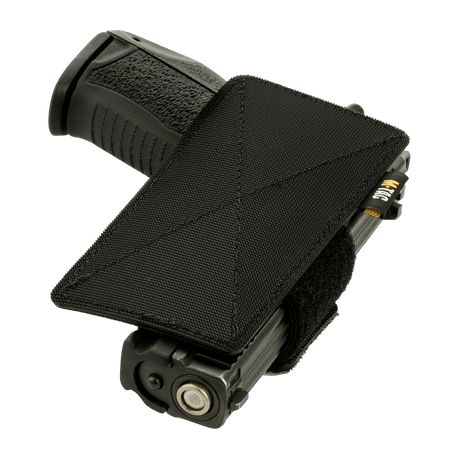 M-Tac Hylster-Insert Light for skjult bæring av pistoler, sort justerbart design med velcrostrop for sikring og rask tilgang.