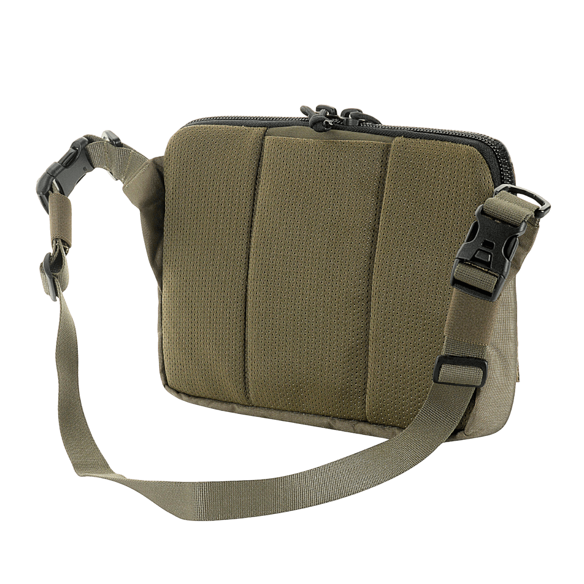 M-Tac Admin Taske Elite i slidstærkt Cordura 500D materiale med justerbar skulderrem og topkvalitets YKK lynlåse, stilfuldt design.