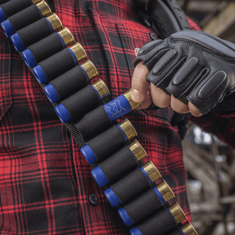 M-Tac Bandolier Elite for jakt med patroner, designet for rask tilgang, kapasitet 55 skudd, ergonomisk og holdbar konstruksjon.