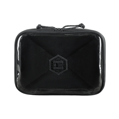 M-Tac Utility Organizer Slim Elite i svart Cordura 500D med gjennomsiktig PVC-folie for rask identifikasjon. Perfekt for EDC-kit.