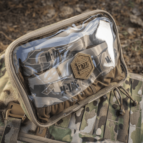 M-Tac Utility Organizer Slim Elite i slitesterk Cordura 500D med gjennomsiktig PVC-front for sikker organisering og rask gjenkjennelse.